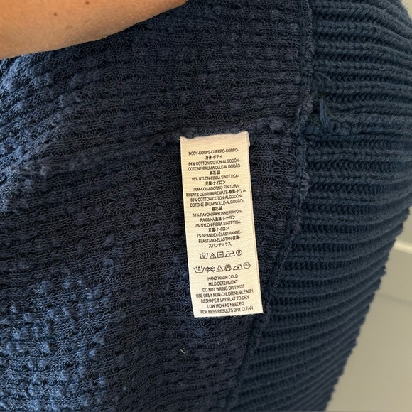 Free People Womens Deep Dive Blue Cardigan Duster Ribbed Textured OB814949 - Picture 10 of 11